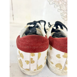 Golden Goose Superstar Glitter Hearts Lace-Up Skateboard Sneaker White 39 / 8.5