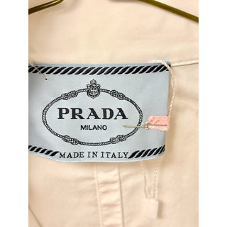 Prada Cotton Poplin Long Sleeve Mini Shirt Dress White Women's Size IT 36 / US 0