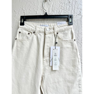 NWT Zara High Rise Ankle Straight Leg Jeans Denim Cream Women's Size EUR 34/US 2