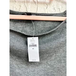 NWT Banana Republic Off The Shoulder Ribbed Knit Pullover Top Gray Women's XS