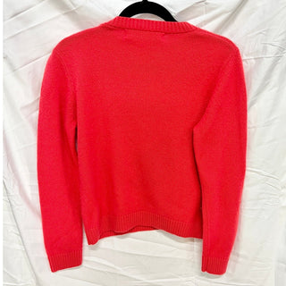 $1.200 The Elder Statesman 100% Cashmere Long Sleeve Sweater Red Women's Size 0