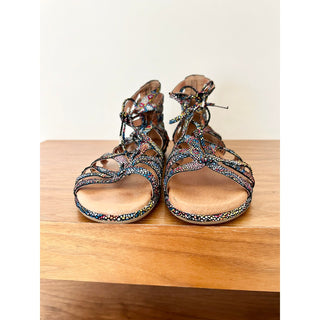 Gentle Souls Kenneth Cole Leather Gladiator Flat Sandal Multicolor Women Sz 6.5