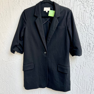 Elizabeth And James Notch Lapel Button Front Blazer Jacket Black Women's US 6