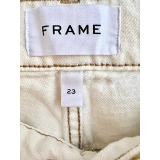 Frame Le Slouch High Rise Straight Leg Jeans Cream Ivory Women's Size 23