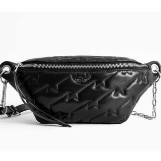 Zadig & Voltaire Edie Quilted Leather Belt Bum Bag Black Women's