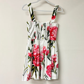 Dolce & Gabbana Floral-Printed Sleeveless Mini Dress White/Red Women's 40 / 4