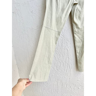 Theory Mid Rise Tapered Leg Chino Pants Olive Light Green Women's Size 4