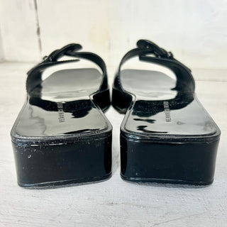 Veronica Beard Davina Jelly Single Strap Slide Sandals Black Women's 8M / 9 US