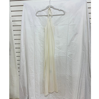 Bazilika Slim Fit Sleeveless Halter Neck Ribbed Maxi Tank Dress White Women's XS