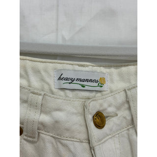 Heavy Manners Cotton High Waisted Straight Leg Denim Jeans White Women's Size 25