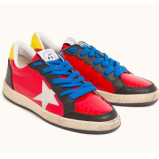 Bonpoint x Golden Goose Leather Skateboard Sneakers Red/Black/Blue Size 36 / 6