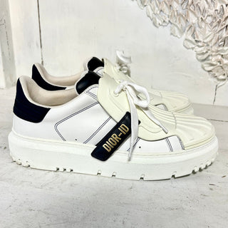 Dior Calfskin Leather Dior-ID Lace Up Platform Sneakers White Womens 39 / 8.5-9