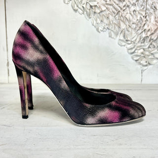 Dior Slip On Round Toe Stilettos Heel Pumps Shoes Purple/Black Women Size 38 / 8