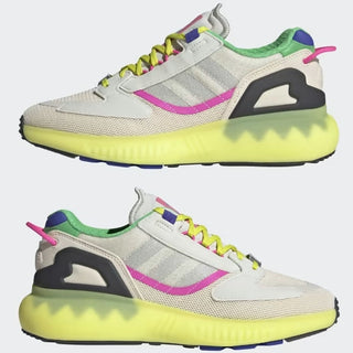 NWT adidas ZX 5K Boost Running Sneakers Wonder White/White Tint/Acid Yellow 7.5