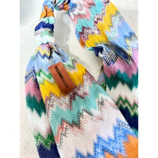 MISSONI MARE Chevron Print Twist Knotted Headband Multicolor One Size