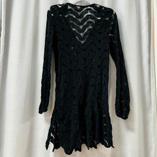 Eberjey Sicilia Elba Sheer Long Sleeve Coverup Tunic Dress Black Women's S / M