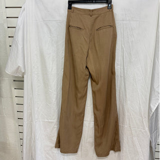 Reformation Mason High Rise Pleated Wide-Leg Trouser Pants Khaki Women's Size 0