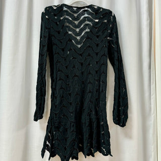 Eberjey Sicilia Elba Sheer Long Sleeve Coverup Tunic Dress Black Women's S / M