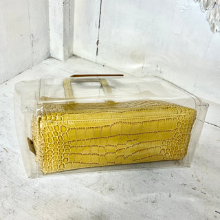 Staud Shirley Clear PVC and Crocodile-Embossed Tote Bag With Removable Pouch