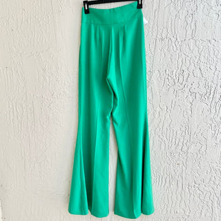 NWT Lady Pipa High Rise Pull On Wide Niza Leg Pants Green Women's Size XS