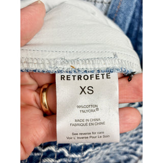 NWT Retrofete Ellis Short Sleeve Tapered Leg Denim Jumpsuit Este Women's Size M