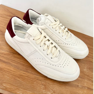 NWT Dolce Vita Boden Low Top Athletic Sneaker White/Maroon Leather Women's 7.5