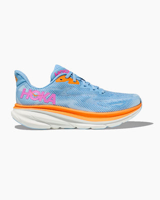 NWOT Hoka One One Clifton 9 Mesh Running Shoes Blue Orange Men's EU 42c / 9.5
