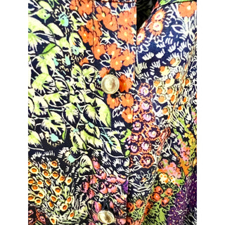 NWOT Rosetta Getty Floral Long Sleeve Belted Silk Maxi Shirtdress Women's US 6