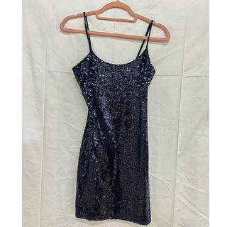 Lucy in the Sky Iridescent Sequin Sleeveless Bodycon Mini Dress Navy Women's S