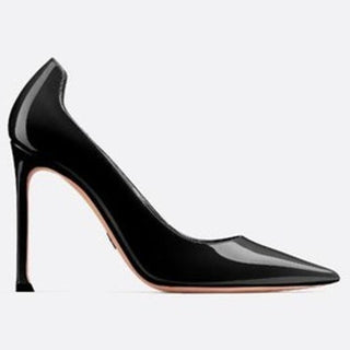 Christian Dior D-Moi Patent Calfskin Pointed Stilettos Pumps Black Size 39.5 / 9