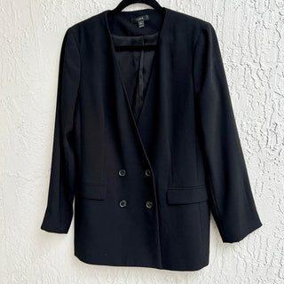 J.Crew Long Sleeve Double Breasted Blazer Suit Jacket Black Women's Size 10T