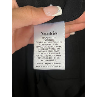 Nookie Velvet One Shoulder Cowl Neck Bodycon Midi Dress Black Women's Size XS