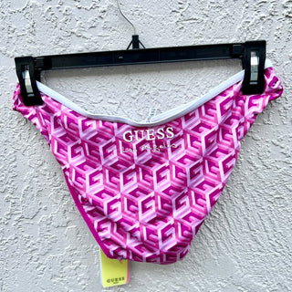 NWT Guess Cube Heartache Sporty Brief & Triangle Bikini Top Pink Set Women's S