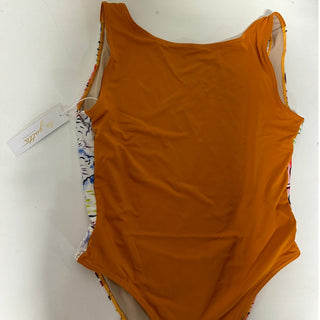 NWT La Gotta Contrast Gella Open-Back One-Piece Swimsuit Orange/Multi Womne's M