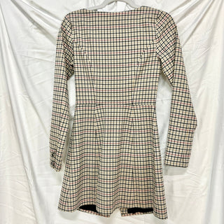 Majorelle Dixie Multi Gingham Long Sleeve Button Front Mini Dress Gray Womens XS