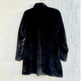 $540 Maison Atia Violette Fake Fur High Neck Coat Jacket Black Women's 1 / Small