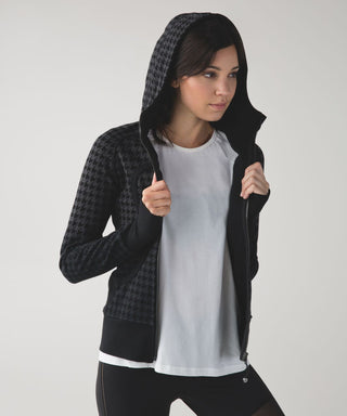 Lululemon Scuba Hoodie II Giant Houndstooth Dip Dye Deep Coal Black / Black 4