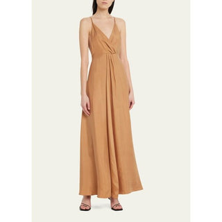NWT Jonathan Simkhai Rinna Sleeveless V-Neck Maxi Dress Golden Hour Womens S
