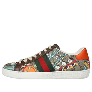 Gucci x Disney Huey, Dewey, Louie Print GG Supreme Ace Sneakers Brown Multi 36.5