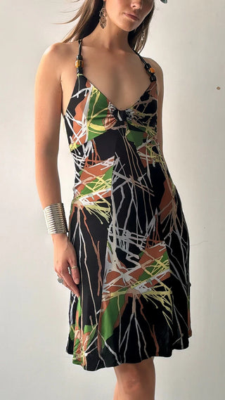 Missoni Embellished Beaded Halter Crossback Swim Mini Dress Black Women's US 8