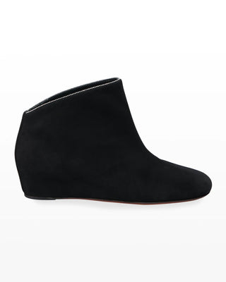 Alaïa Chamois Suede Hidden Wedge Ankle Boots Black Women's Size EU 30-40
