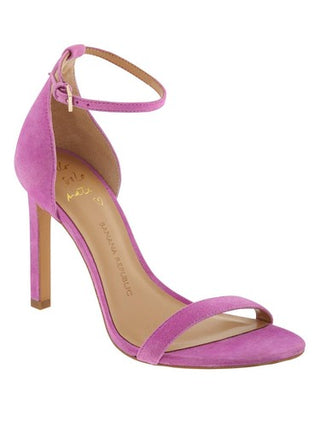 NWOT Banana Republic Holland Suede Ankle Strap Heeled Sandal Purple Women's 6.5