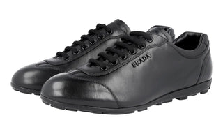 Prada Sport Calf Leather Low Top Comfort Sneakers Black Womens Size EU 40