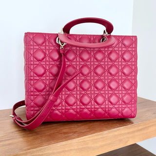 Dior Lady Dior large lamb skin cannage bag with box and receipt copy