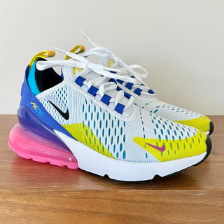 NWOT Nike Air Max 270 Hyper Royal Lace Up Sneakers Shoe Multi Youth Girls US 3.5