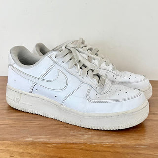 Nike Air Force Lace Up Low Top Running Sneakers Shoes White Women's Size US 8