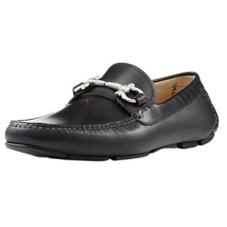 Salvatore Ferragamo Black Leather Parigi Bit Drivers Loafers Shoes Mens Size 8.5