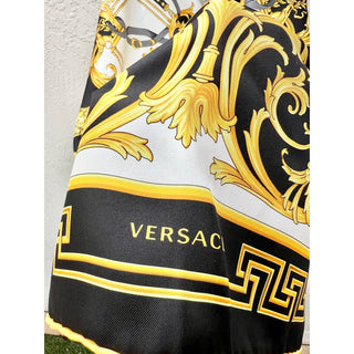 Versace Rodeo Queen Baroque Print Set Mini Skirt W/ Scarf Set Black Women's US 2