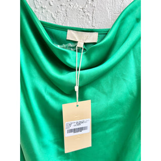 NWT Meshki Tabitha Cowl Neck Satin Mini Slip Dress Emerald Green Women's Medium