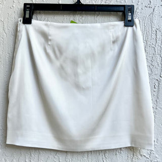 Sunday Best High Rise Flat Front Satin A-Line Mini Skirt White Women's Size US 2